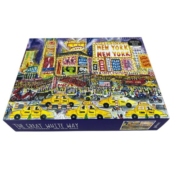 Galison Michael Storrings 2000 Piece jigsaw Puzzle The Great White Way New York - Picture 1 of 5